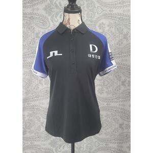 J. Lindeberg Priya Polo custom embroidered TXJersey material black Medium Golf